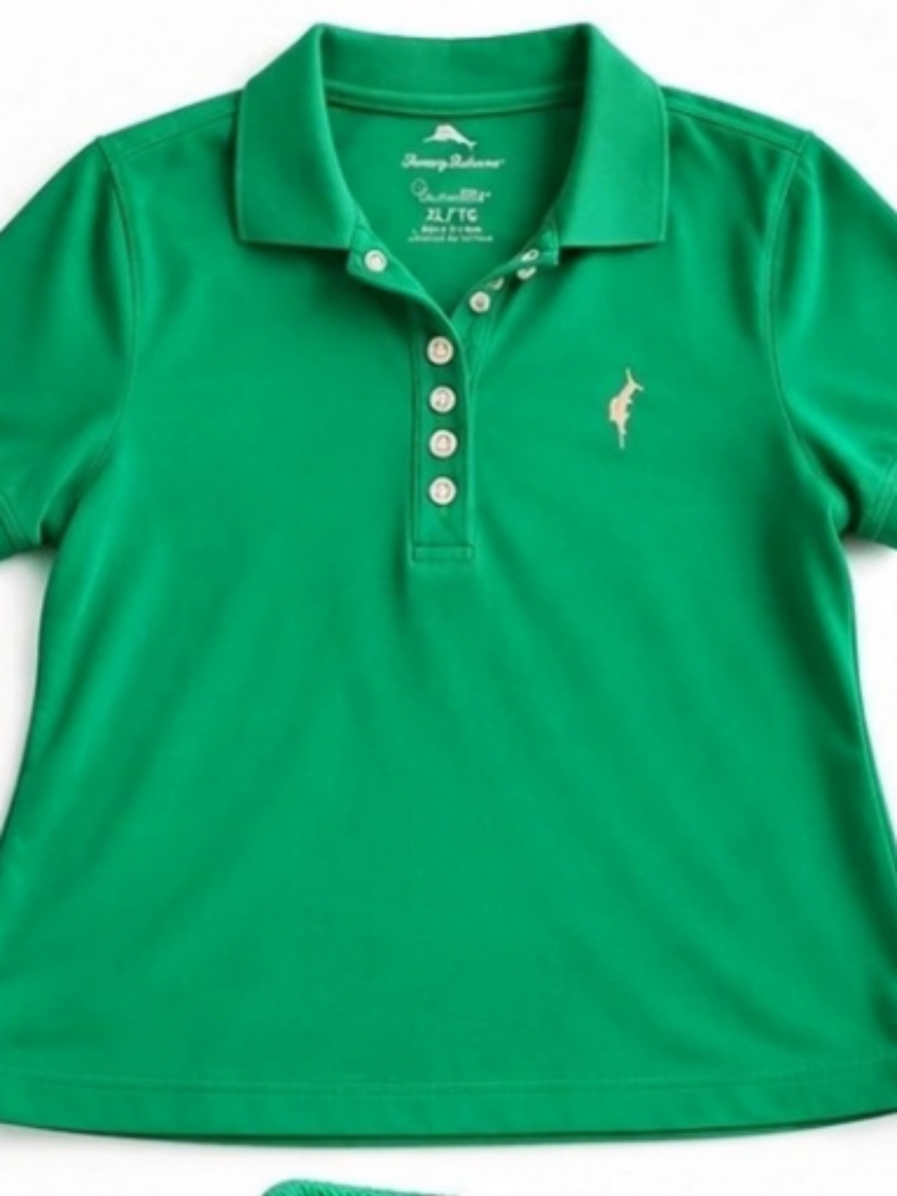 Tommy Bahama IslandZone Women's XXL Green Performance Golf Polo Shirt Marlin